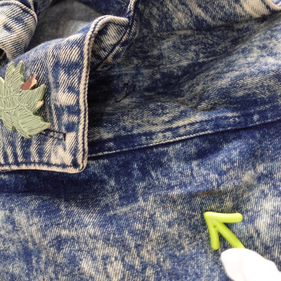 VINTAGE COMPAGNIE EXP EXPRESS Jacket Medium Blue Oversized Denim Jean Acid Wash - Picture 8 of 16